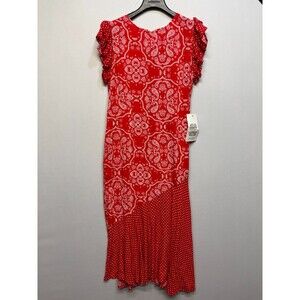NWT Never Fully Dressed Red Bandana Remi Midi Dress US 12 UK 16 Floral C075 -23